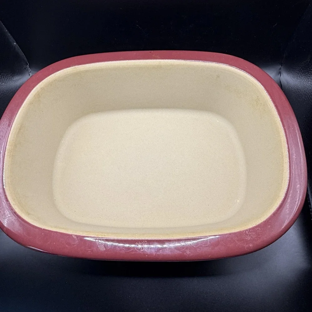 Pampered Chef Deep Covered Casserole Baker w/ Lid Cranberry Stoneware 3.1qt